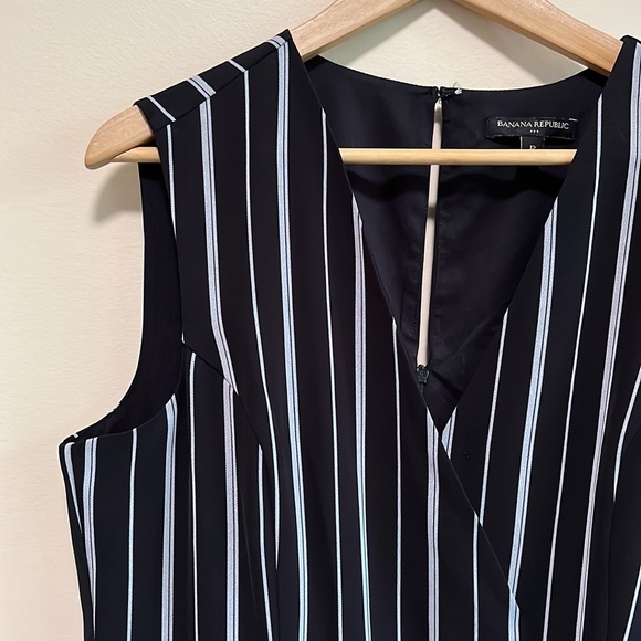 Banana Republic Factory Tailored Black and White Stripe Romper - Picture 2 of 15